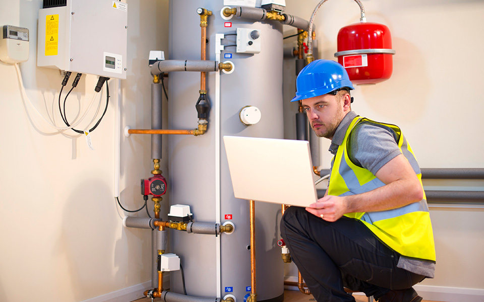a man working on a unit